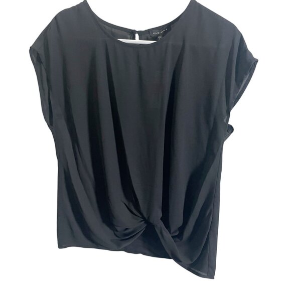 Pleione Black Twist Knot Front Blouse Size S Lightweight Top - Picture 1 of 5